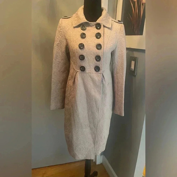 - Max Mara jacquard empire waist doubled breasted coat - Picture 11 of 14